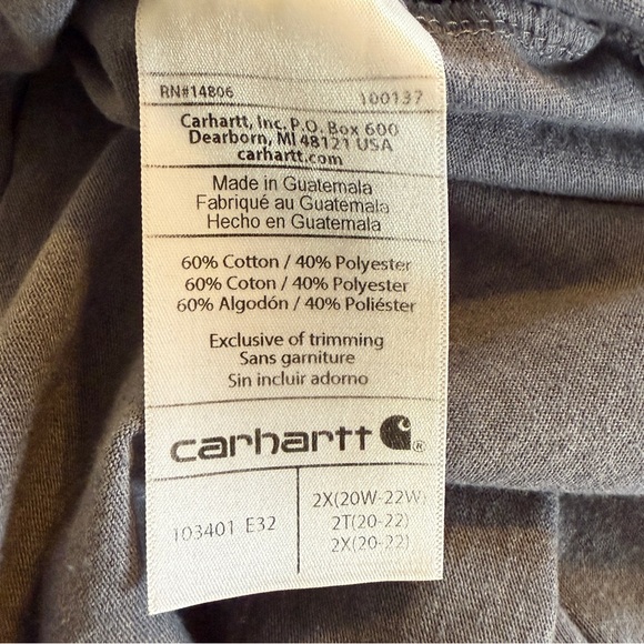 CARHARTT WOMEN'S XXL LOOSE FIT LONG-SLEEVE LOGO SLEEVE GRAPHIC T-SHIRT - Picture 6 of 7